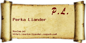 Perka Liander névjegykártya